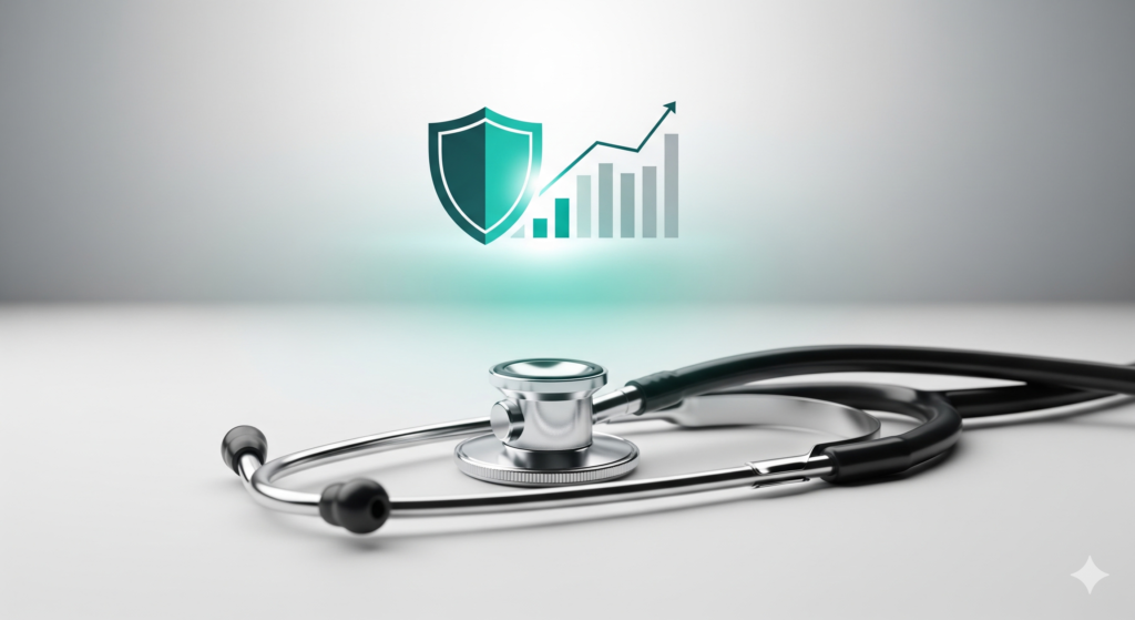 Stethoscope and growth chart for internal medicine billing and RCM services.